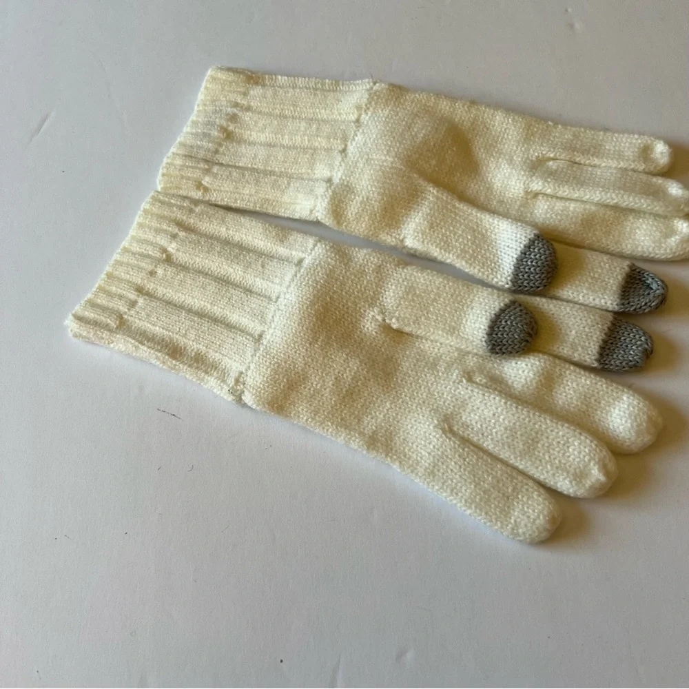 KATE SPADE WOMENS GLOVES BOW DETAIL ACRYLIC CREAM OS NWOT